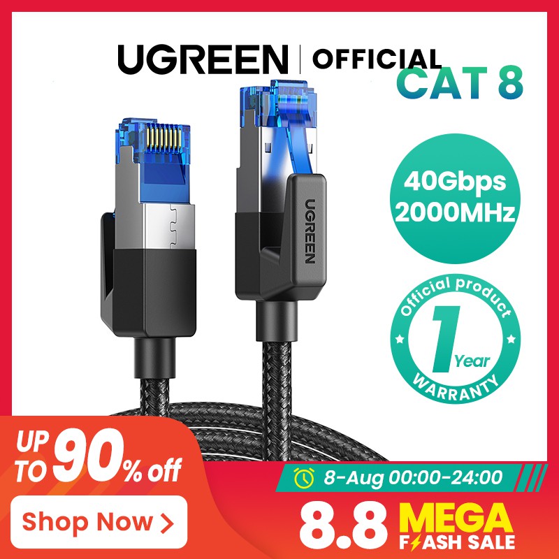 UGREEN Cable CAT8 40Gbps 2000MHz CAT 8 Networking Nylon