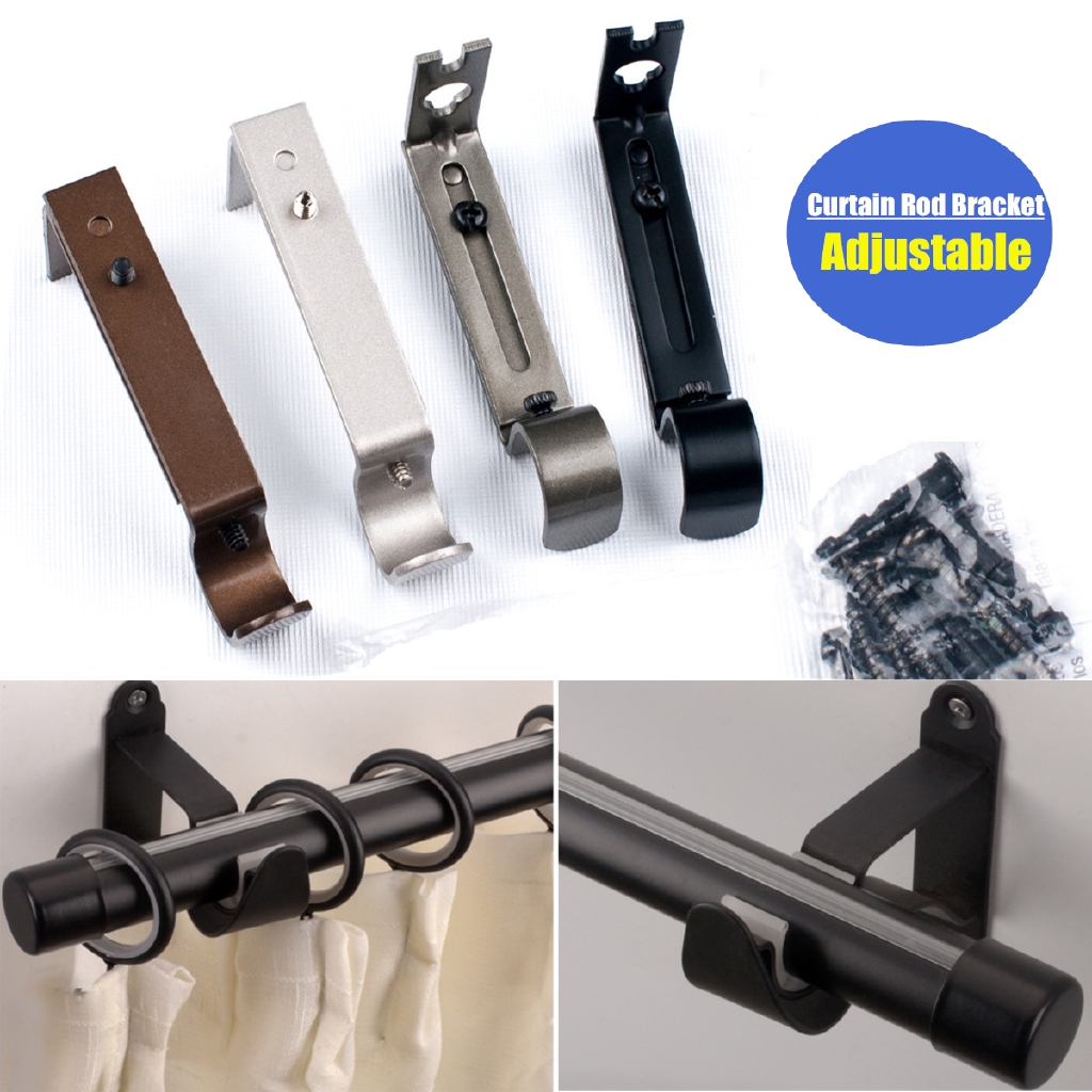 Curtain Pole Rod Wall Bracket Holder Heavy Duty Metal Curtain