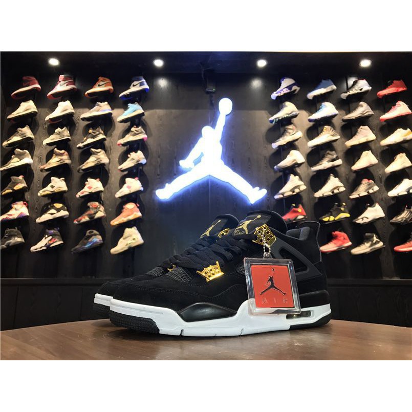 jordan 4's black and gold