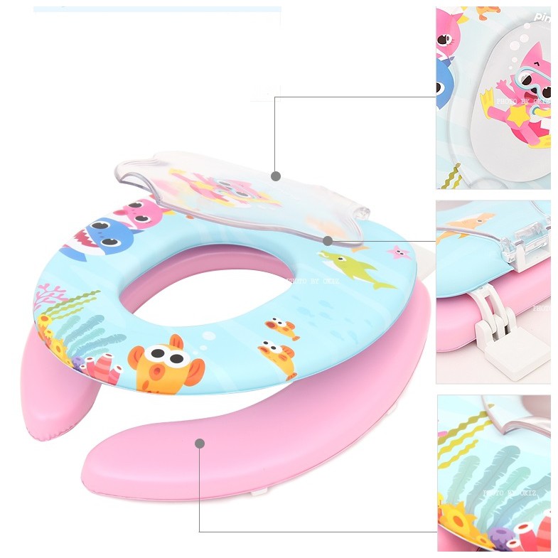 Potty Training Pinkfong Shark Family Soft Toilet Cover Lid Seat Potty