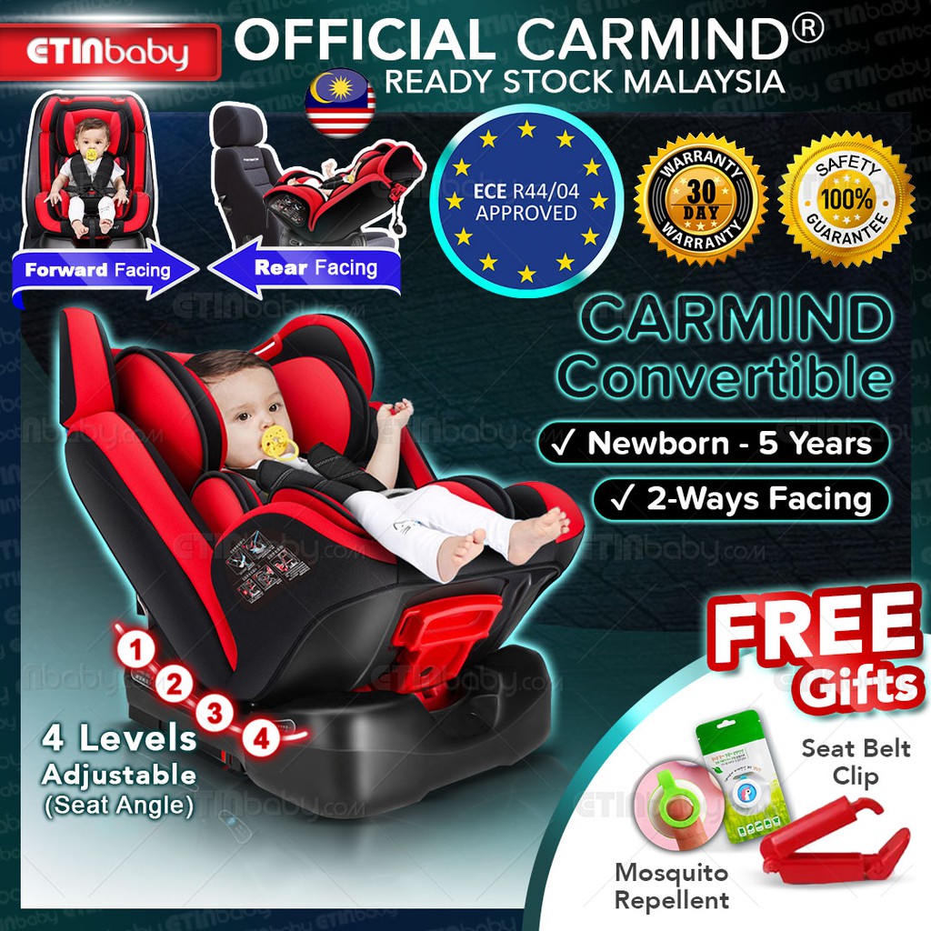 Shop Malaysia Carmind Convertible Baby Car Seat Ready Stock 4 Level Adjustable Seat Recline Infant Carseat Newborn 5yrs Car Seat Shopee Singapore