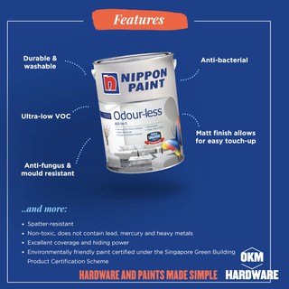 Nippon Paint Odourless All-in-1 (1L) | Shopee Singapore