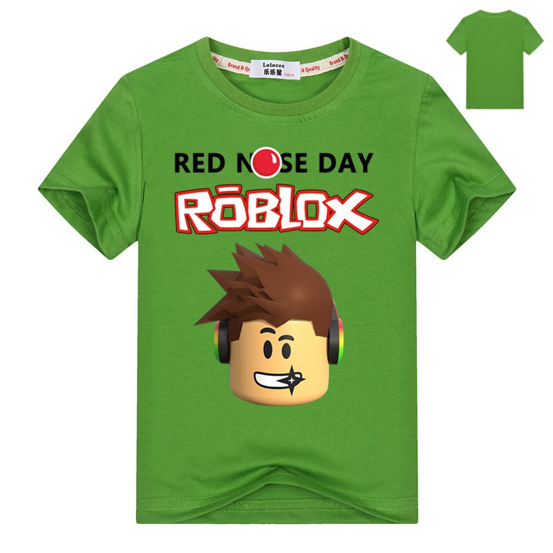 Girls Video Game Tee Roblox Boys Tshirts Red Nose Day Short Sleeve Cotton T Shirt For Kids Summer Tee Shopee Singapore - simyjoy children roblox t shirt kids red nose day tee cute