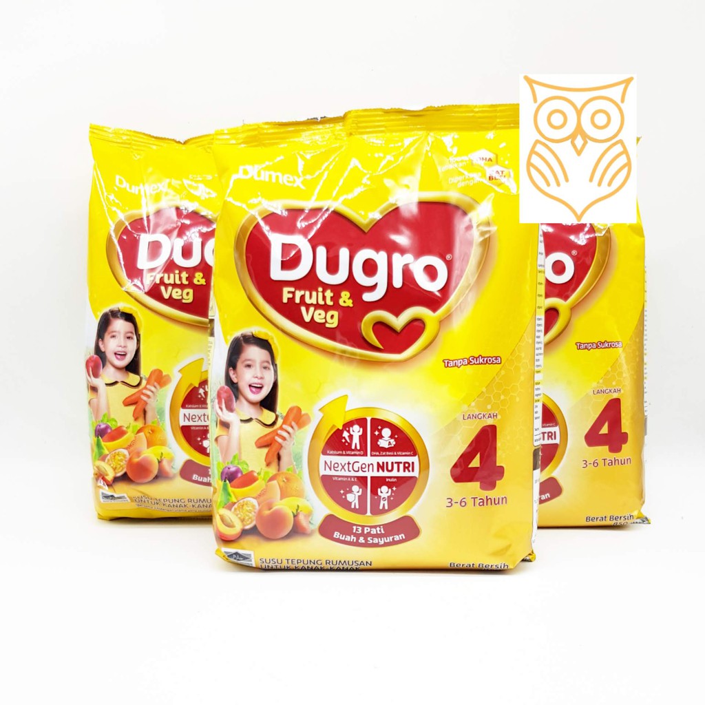 Dumex Dugro 4 Fruit Veg 3 6 Years 850gmx3 Shopee Singapore