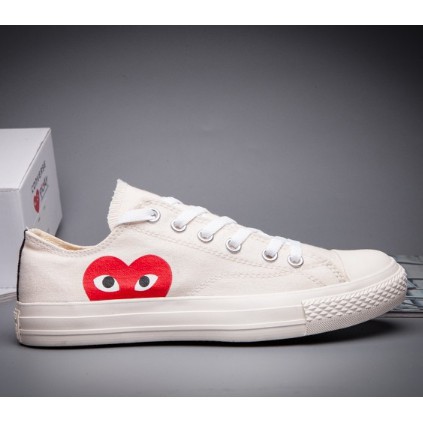 Play x converse women men Canvas shoes cartoon COMME des GARCONS footwear |  Shopee Singapore