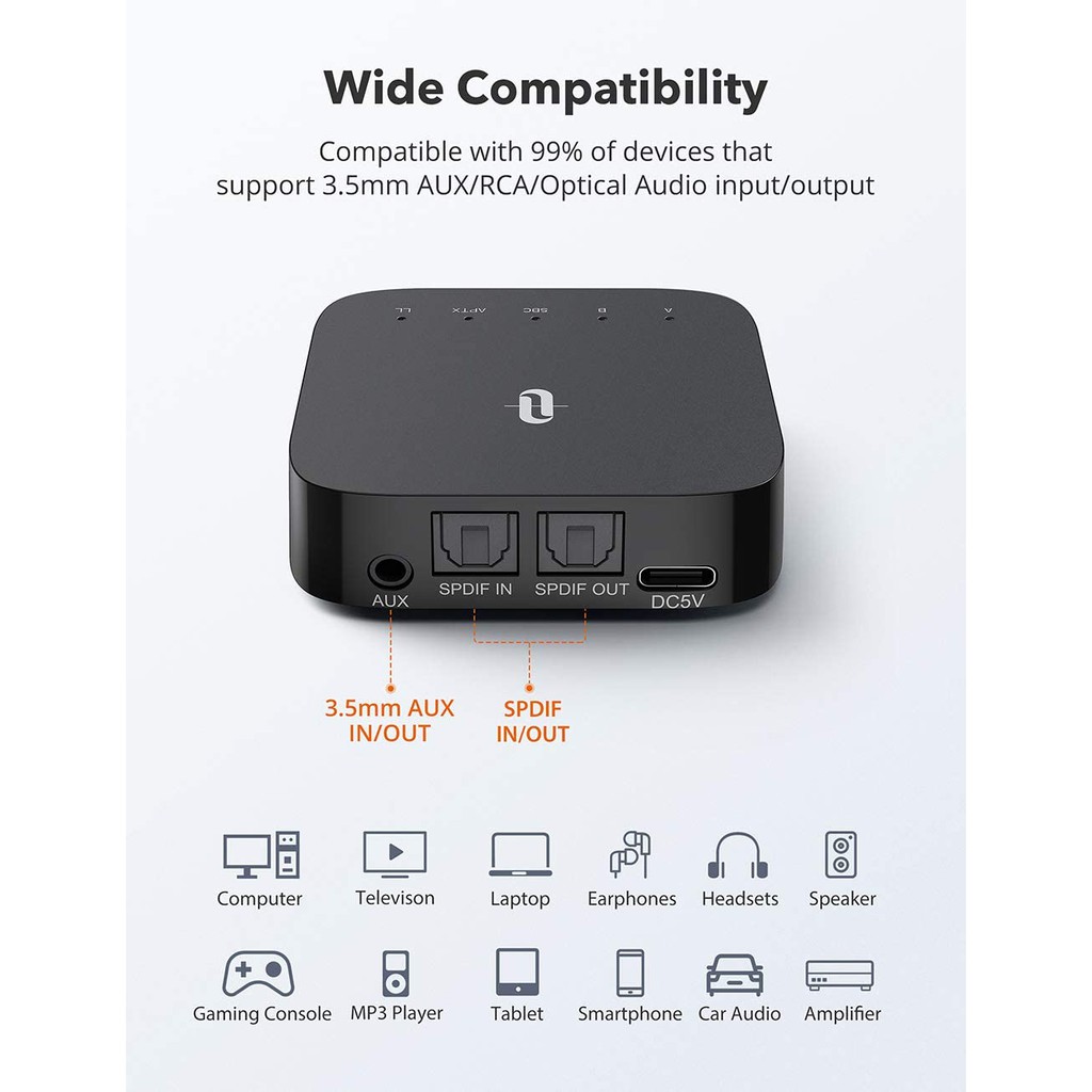 taotronics bluetooth 5.0 transmitter and receiver