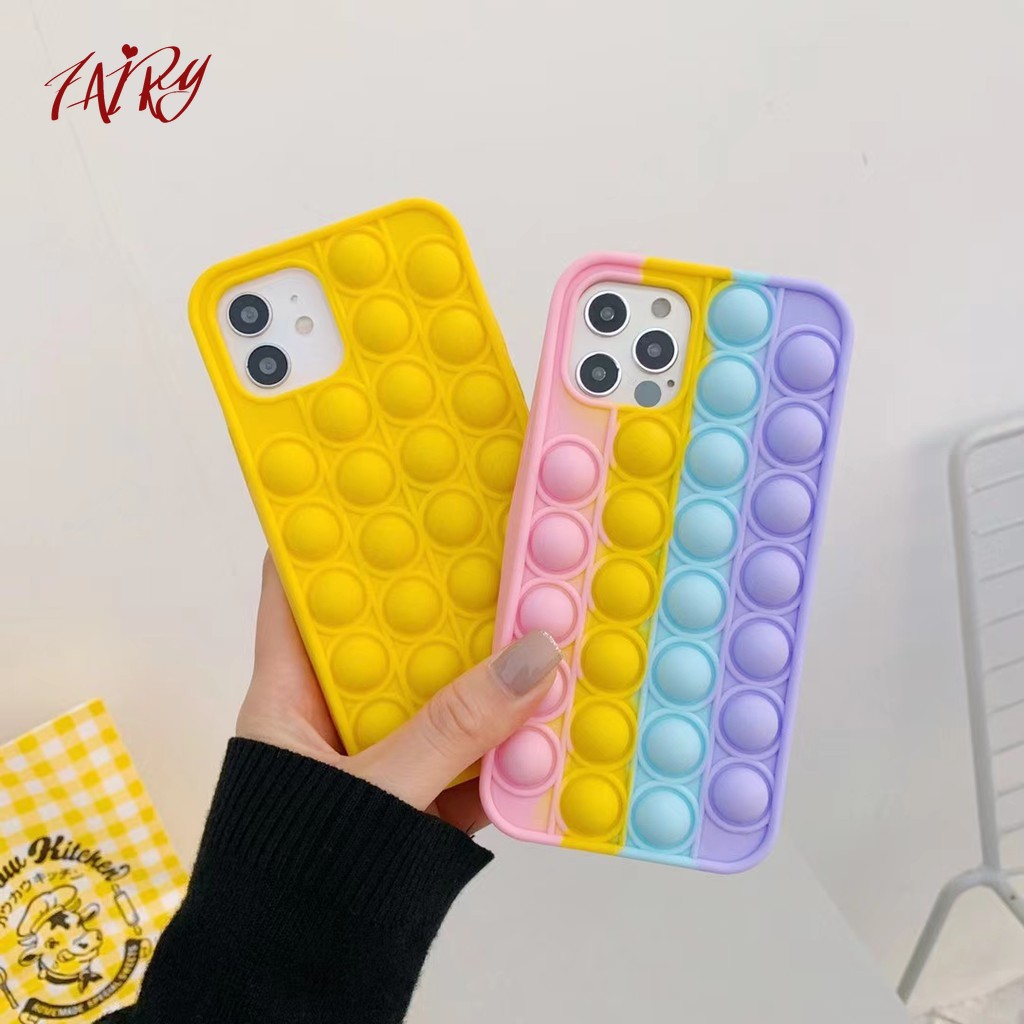 Pop It Push Bubble Iphone 12 Case Stress Relief Fidget Toy For 12 11 Pro Max 12 Mini 11 Xs Max Xr 7 8 Plus Iphone Cover Bubble Store