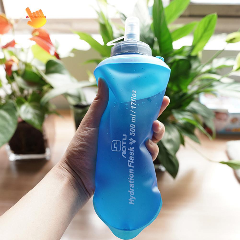 AOTU 500ml Portable Foldable Water Bag Outdoor Cycling Soft Flask Bottle