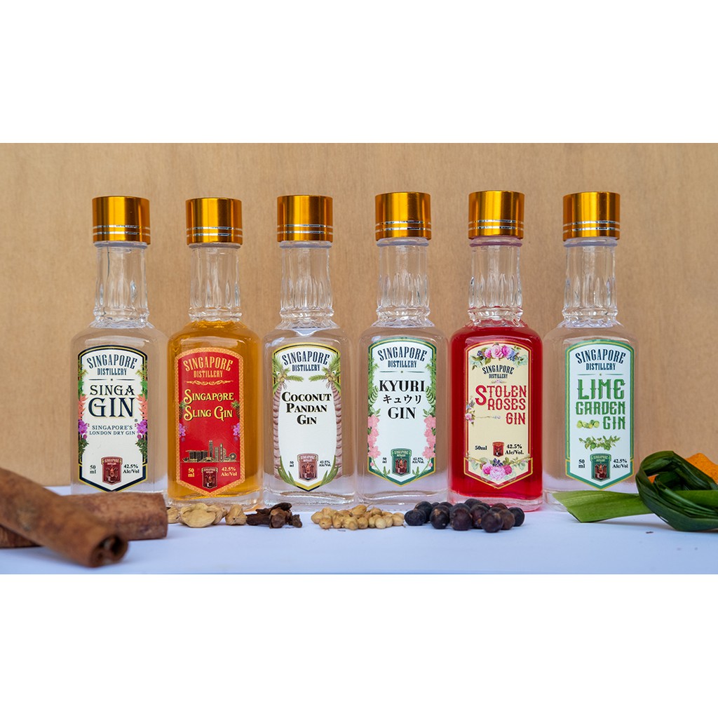 Singapore Distillery Gin Sample/Gift Set of our 6 Gins 50ml 42.5