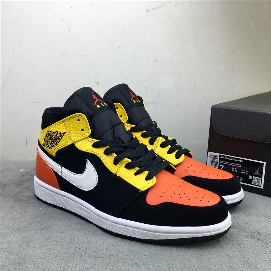 orange black white jordan 1