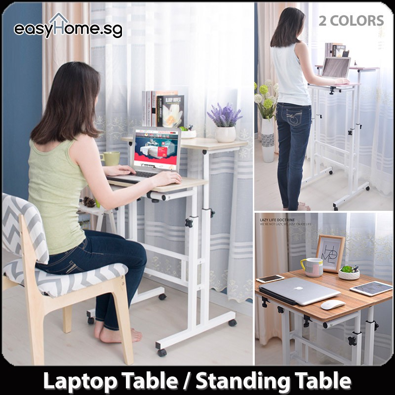 Easyhome.sg 1011 Movable Computer Laptop Table/ Standing Desk / Height