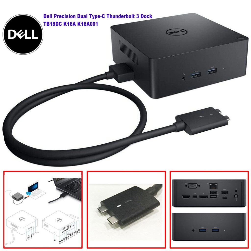Dell Precision Dual Usb Type C Thunderbolt 3 5k Dock Tb18dc K16a K16a001 Type C 240w Docking Station Shopee Singapore