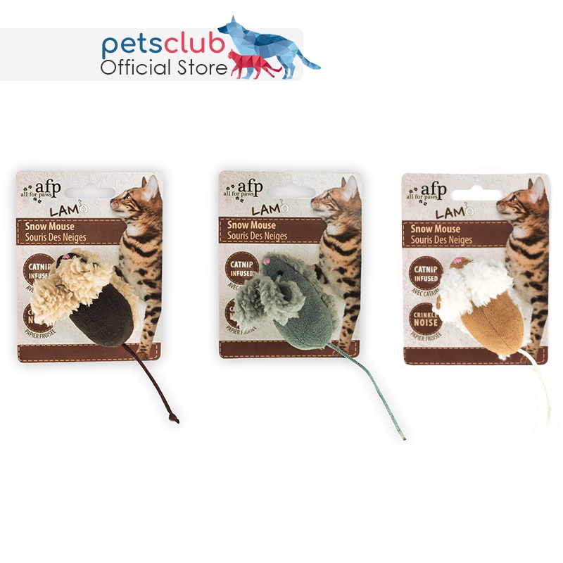 AFP - Lambswool Snow Mouse Cat Toy, Infused with Catnip, Crinkle Noise |  Shopee Singapore