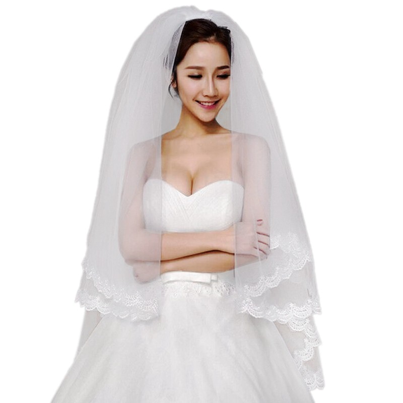 white cathedral wedding veil