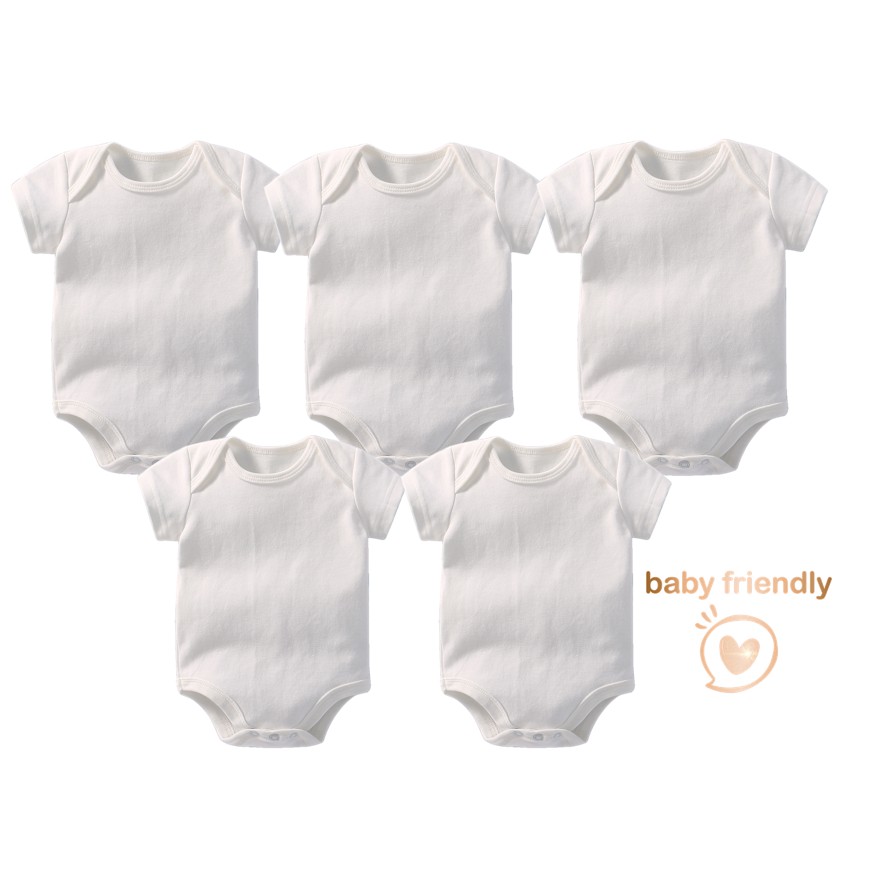 Pack of 2 White Full Sleeves Vest Romper Bodysuit for Baby Boys/Girls 100%Cotton 