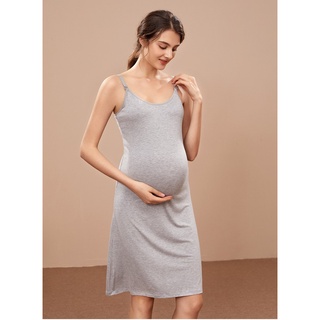 FINWANLO Womens Maternity Dress Sleeveless Nursing Nightgown Breastfeeding Nightshirt Sleepwear with Pocket 