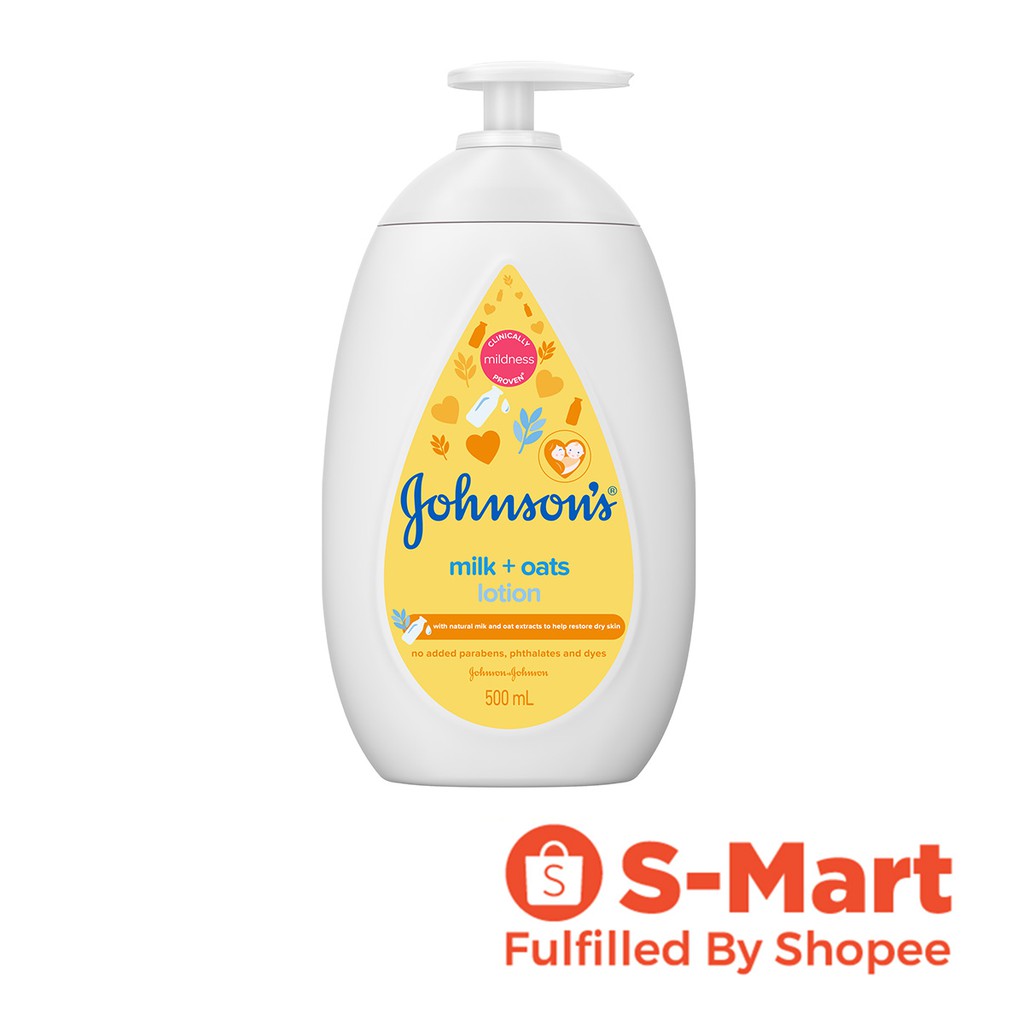 Johnson's Baby Milk + Oats Lotion, 500ml Shopee Singapore
