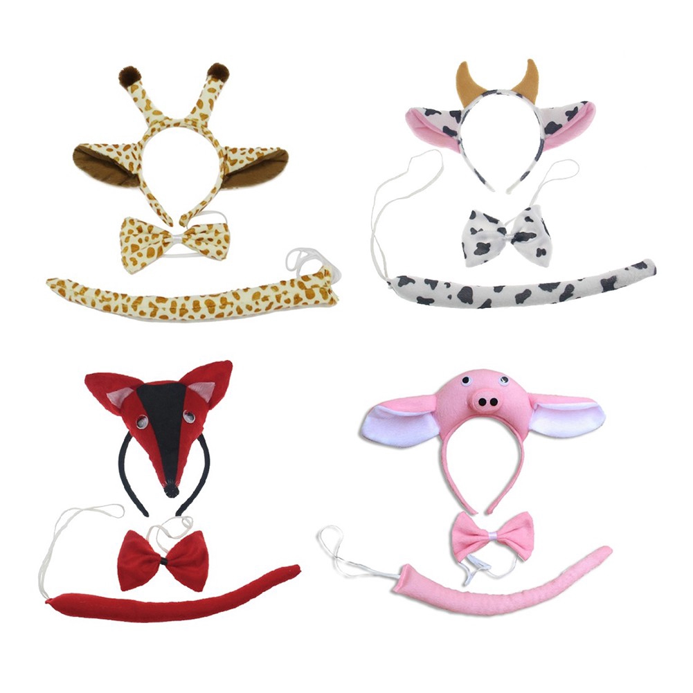 Adult Mouse Ears Tail Set Fancy Dress Headband Animal Costume Accessories Kit