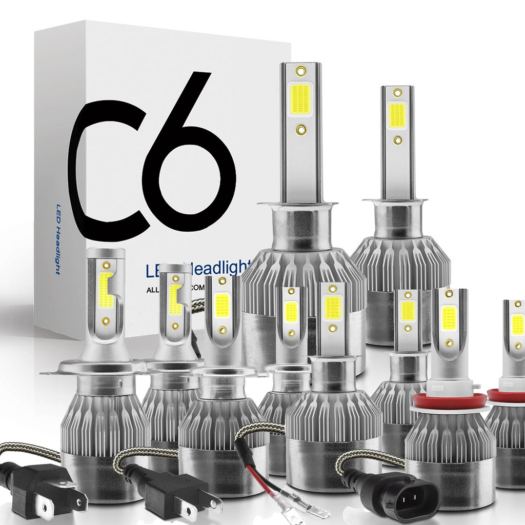 【VLAND】2PCS C6 LED Head Lamp car lights bulb 6000K White 