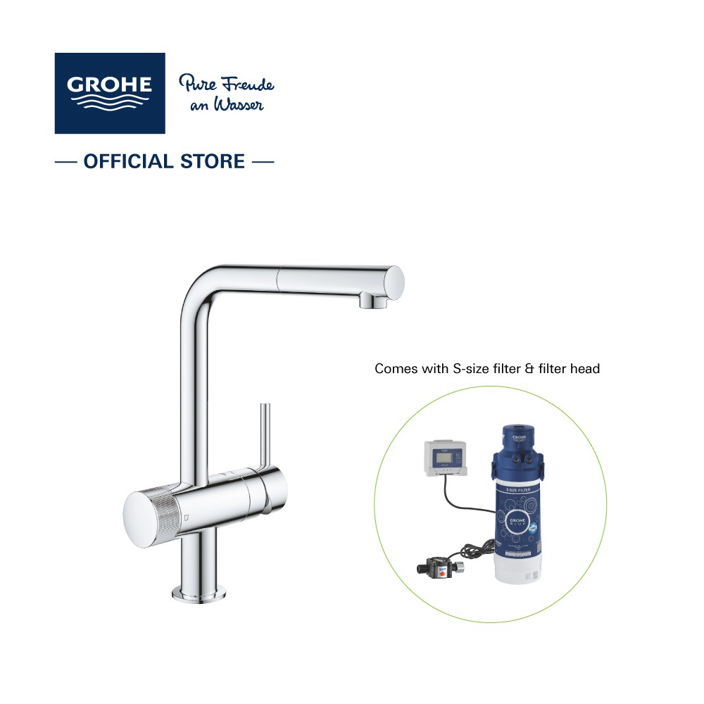 GROHE Blue Pure Minta PullOut Duo Filter Faucet Set Shopee Singapore