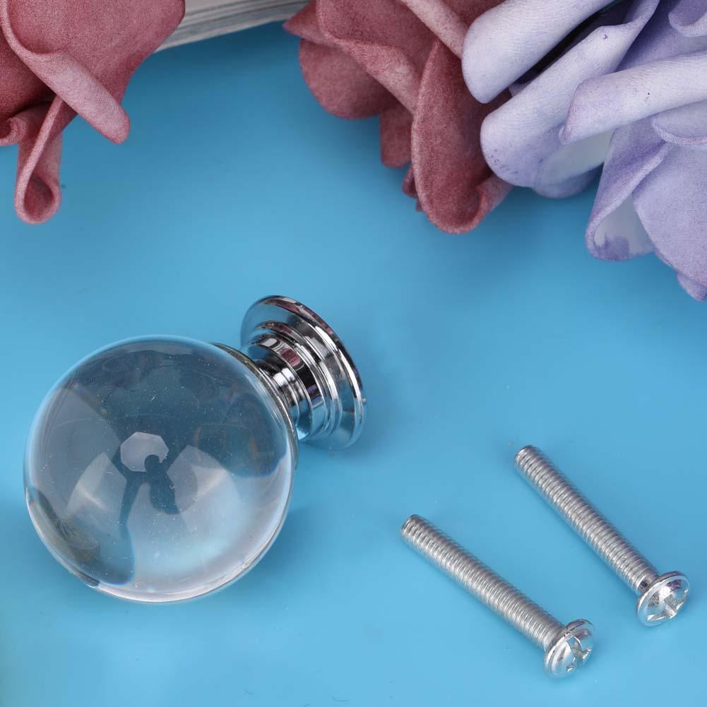 1pcs 30mm Ball Shape Crystal Glass Pull Handle Cabinet Drawer
