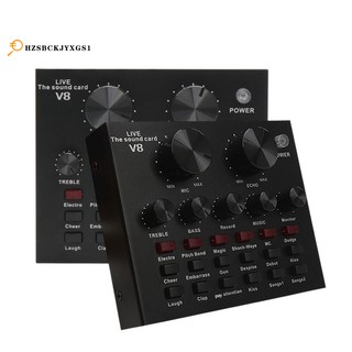 V8 Audio Set Interface External Usb Live Microphone Sound Card Bluetooth Functio