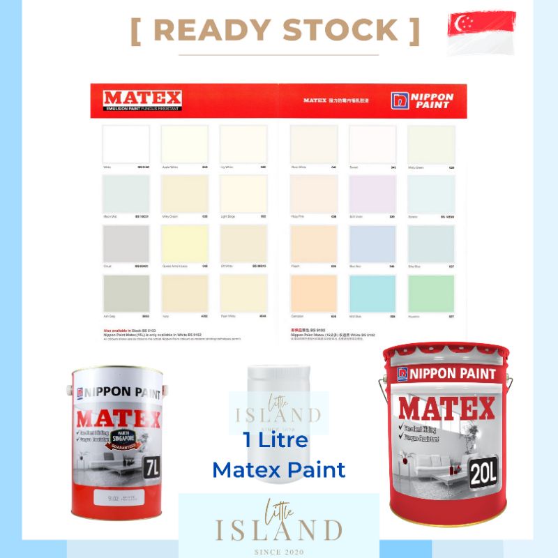 1L Nippon Matex Paint Emulsion Paint For Ceiling and Wall Shopee
