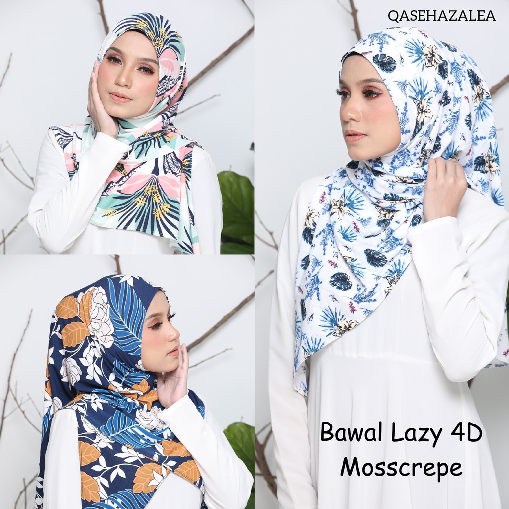 Shop Malaysia Offer Bawal Lazy Corak 4d Mosscrepe Printed Shopee Singapore