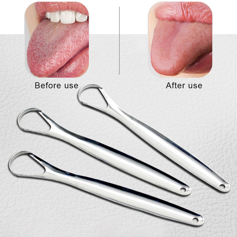 Stainless steel tongue scraper tongue coating cleaner tongue scraping ...