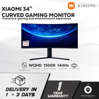 【1 YEAR WARRANTY】 Xiaomi Mi Curve Display 34-inch Gaming Monitor | WQHD | 144Hz | Flicker Free AMD Freesync