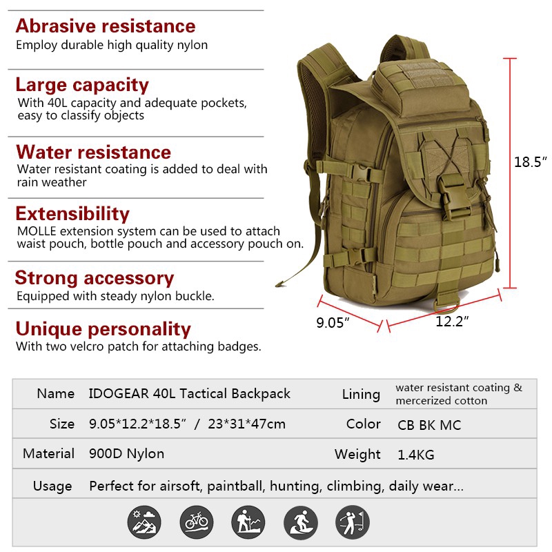 tactical backpack singapore