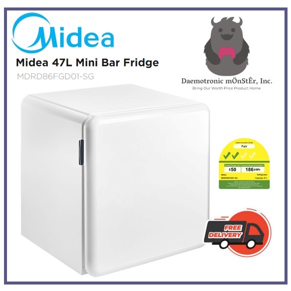 Midea MDRD86FGD01SG 47L Mini Bar Fridge Shopee Singapore
