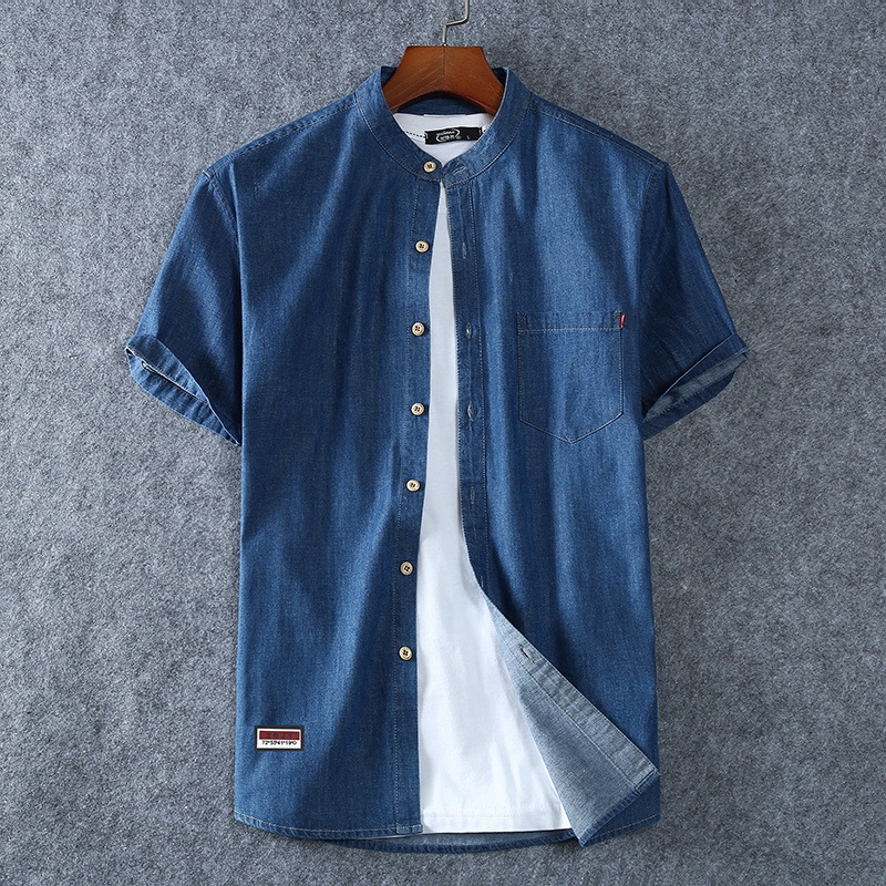 mens short sleeve denim shirt xxl