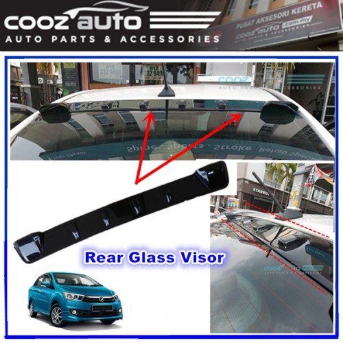 Shop Malaysia Perodua Bezza Rear Glass Spoiler Rear Top Windscreen Visor Shopee Singapore