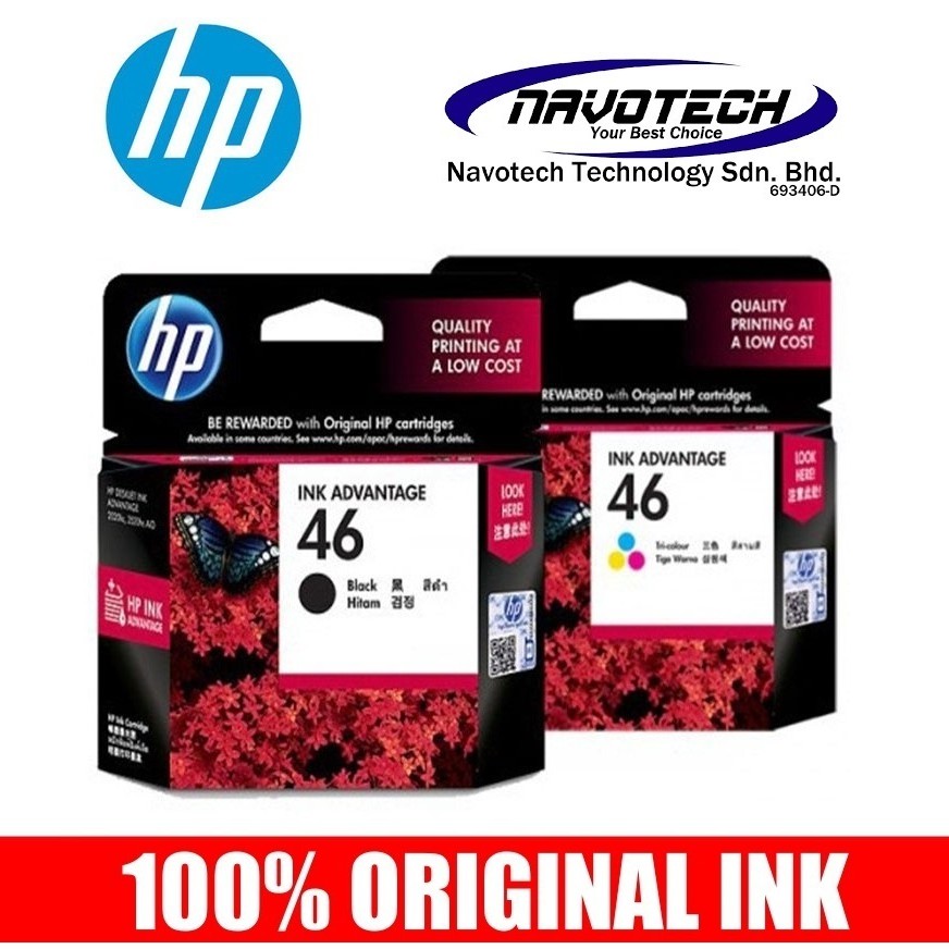 Hp 46 Ink Advantage Cartridge Black Colour Shopee Singapore
