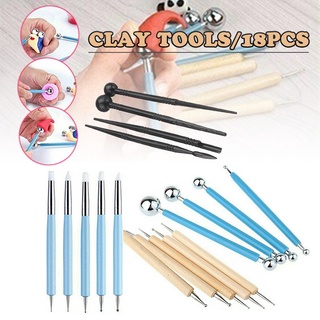 US 10/16/18Pcs DIY Clay Sculpting Carving Pottery Tools Polymer Modeling 
