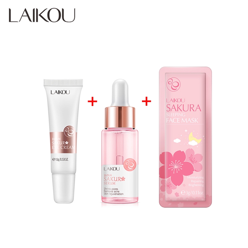 LAIKOU Sakura Eye Cream 15g + Sakura Serum 17ml + 3g Sakura Sleeping