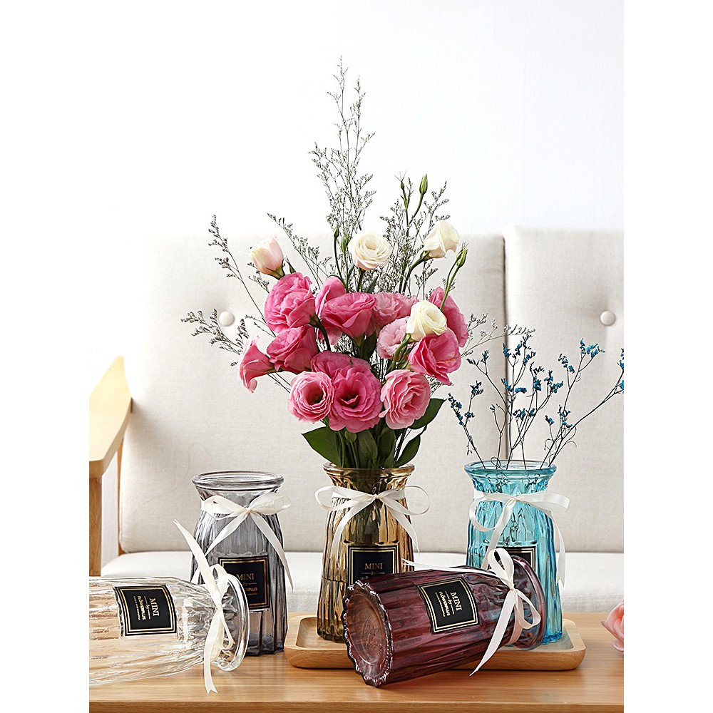 Transparent Glass Vase Living Room Creative Dried Flower Vase