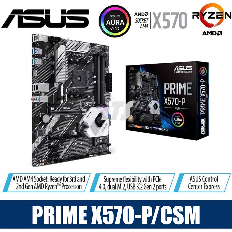 Asus Prime X570 P Csm Amd Am4 Atx Mainboard Ryzen 3 5 7 Ready Shopee Singapore