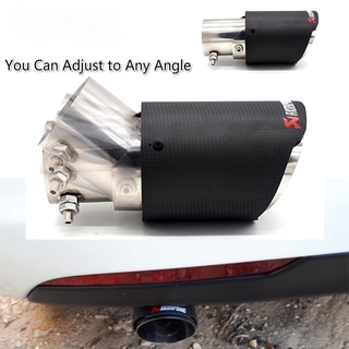 Angle Adjustable Akrapovic Tips Carbon Fibre Car Exhaust Pipe Curly Edge Carbon Fiber Muffler Tip for Car Accessories