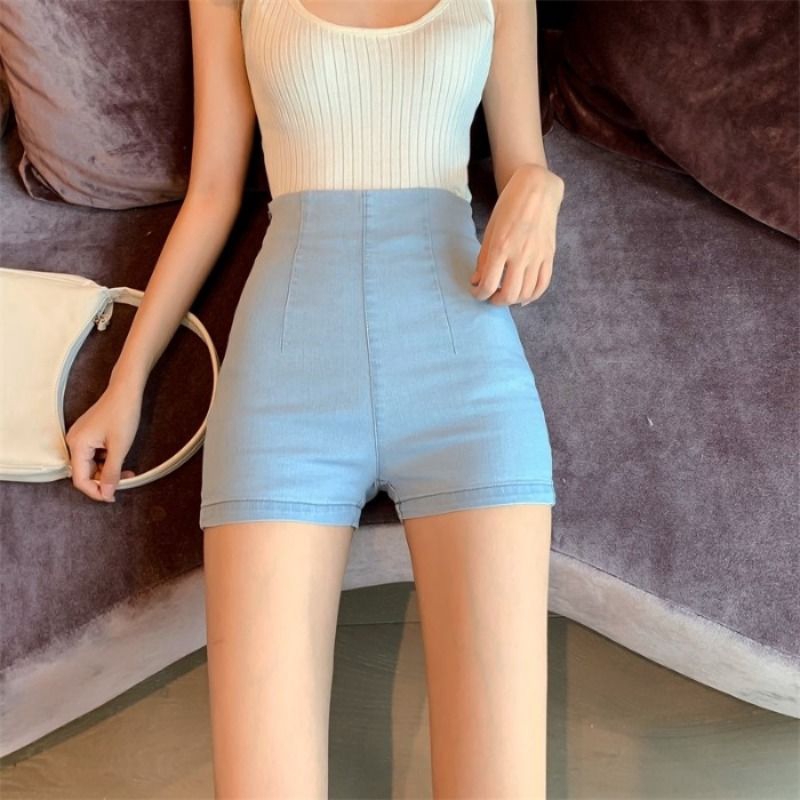 high waisted jean short