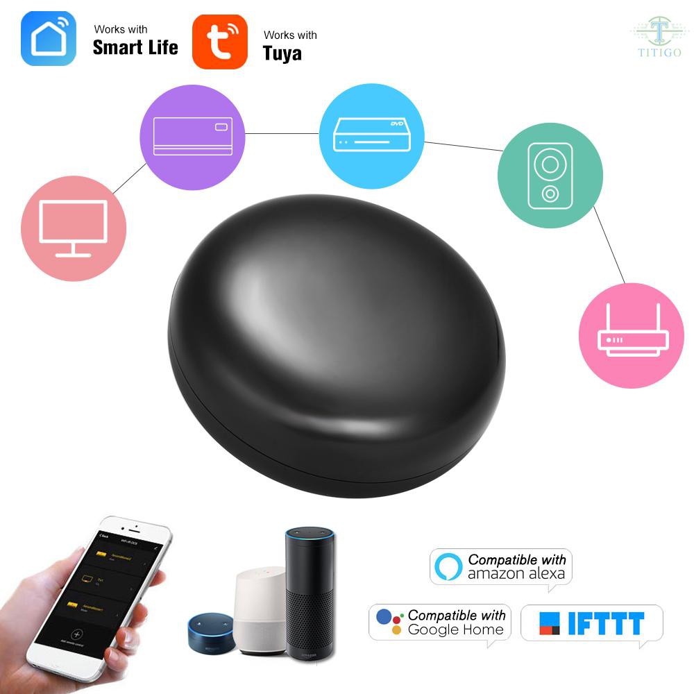 WiFi-IR Remote IR Control Hub Wi-Fi(2.4Ghz) Enabled Infrared Universal Remote Controller For Air Conditioner TV Using Tuya Smart Life APP Compatible with Alexa Google Home Voice Control
