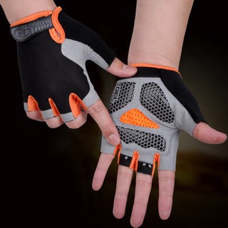 Silicone Cycling Anti-slip Anti-sweat Men Women Half Finger Gloves Breathable Anti-shock Sport Gloves Bike Bicycle Glove