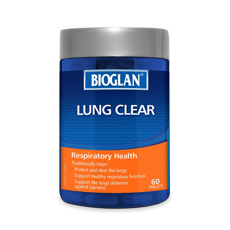 Bioglan Lung Clear 60 Tablets Jul 2023 Protect and clear the lungs Strengthen our lungs