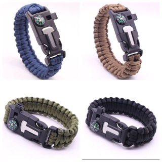 🇸🇬LOCAL SELLER🇸🇬Emergency Survival Fire Starter Whistle Compass Paracord Wrist Bracelet