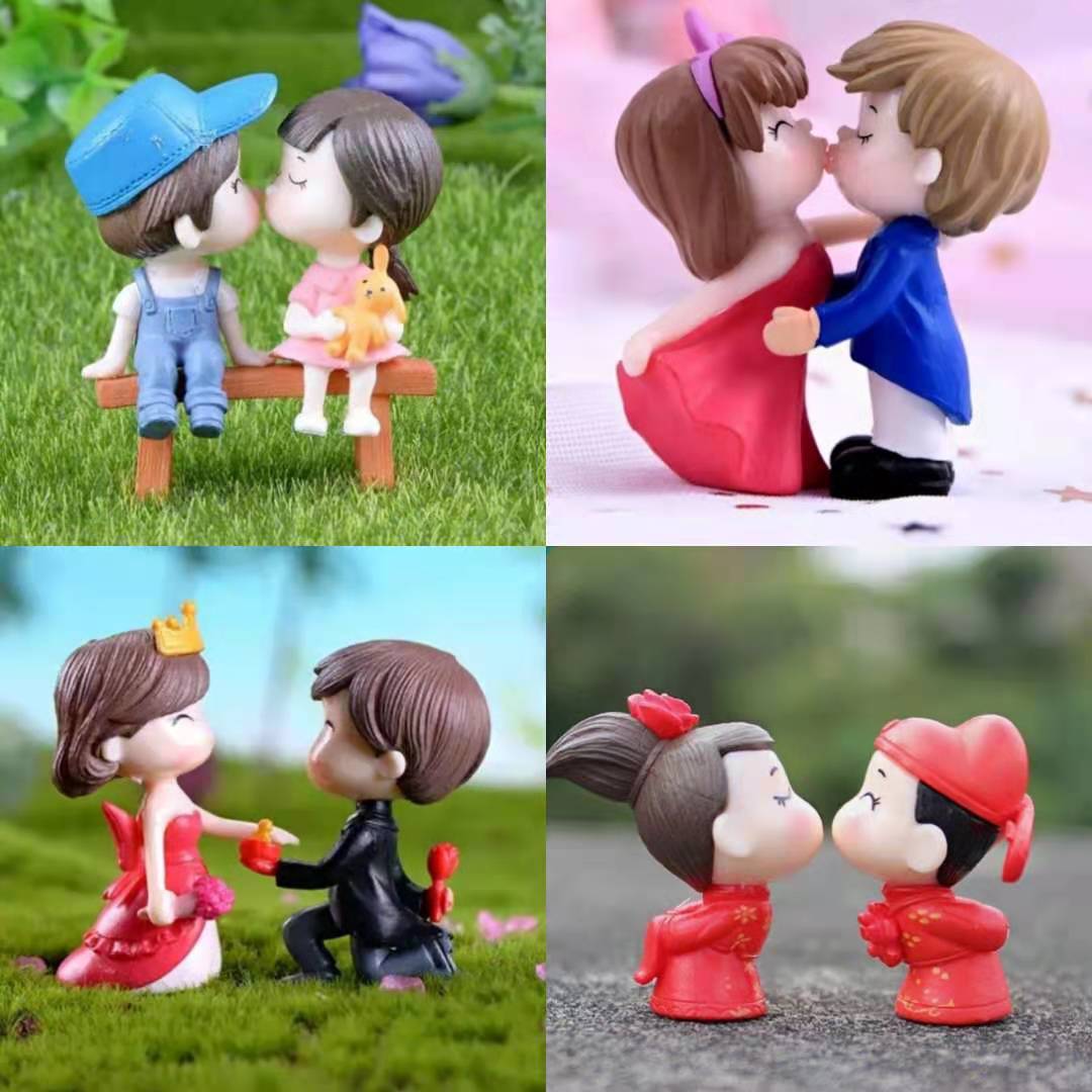 Mini Cute Figurines Miniature Couple lover Wedding Gift Couple ...