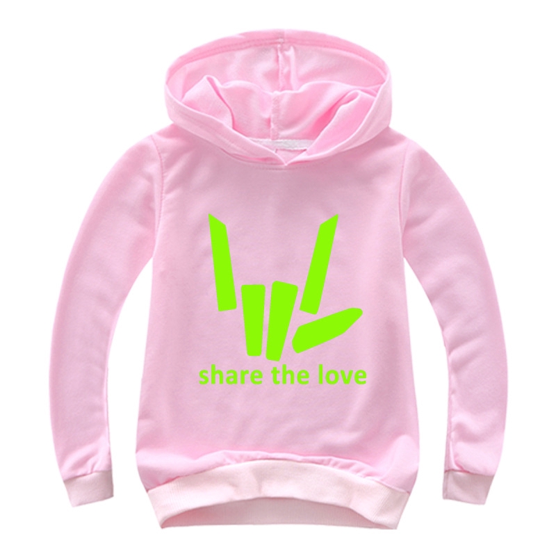 share the love pink hoodie