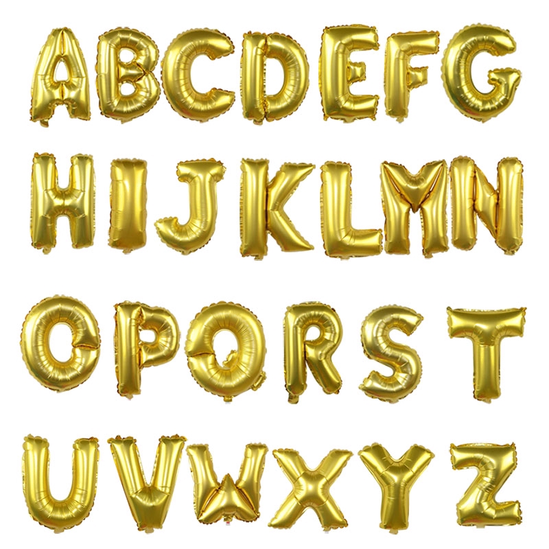 gold initial balloons