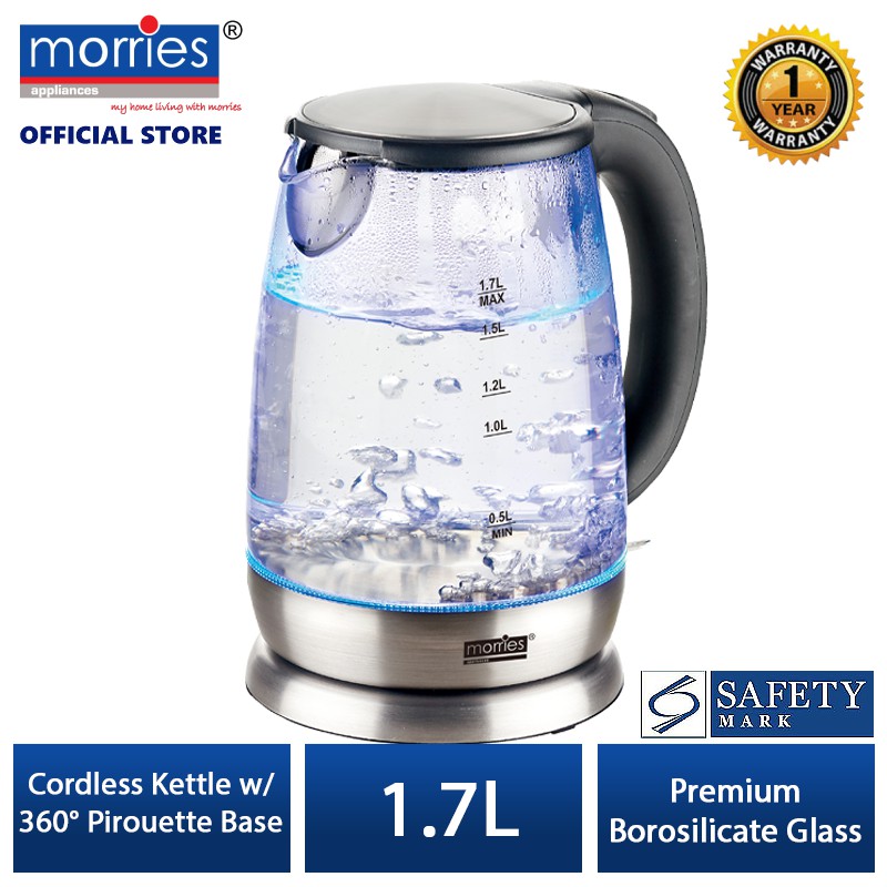 Morries 1.7L Glass Kettle MS 2020GK Premium Shopee Singapore