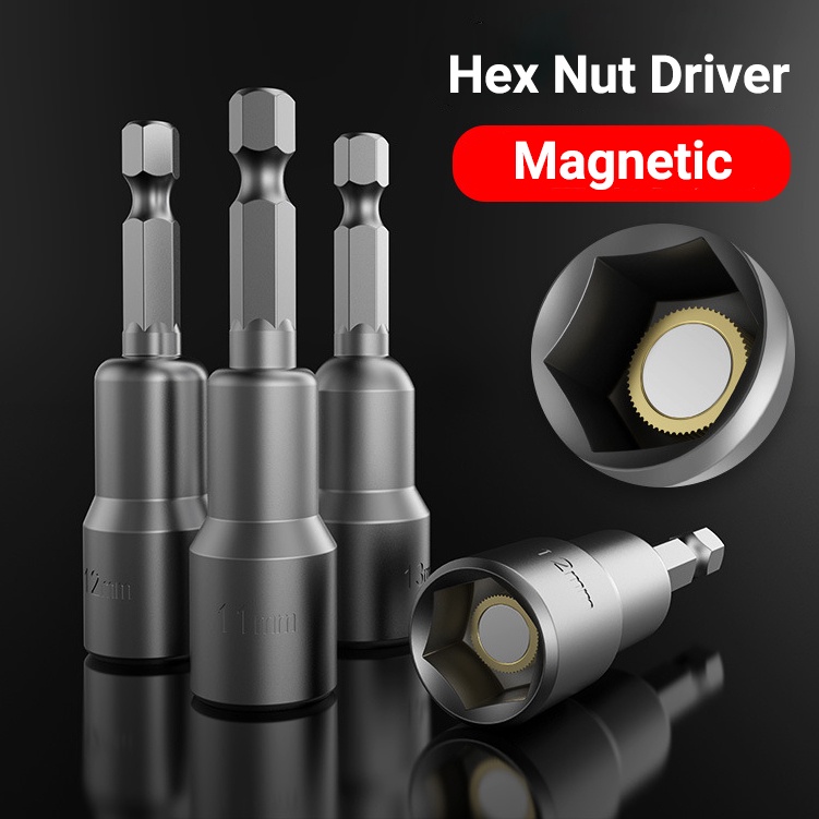 Magnetic Hex Power Nut Driver Set Hex Head Drill Bit Set Metric